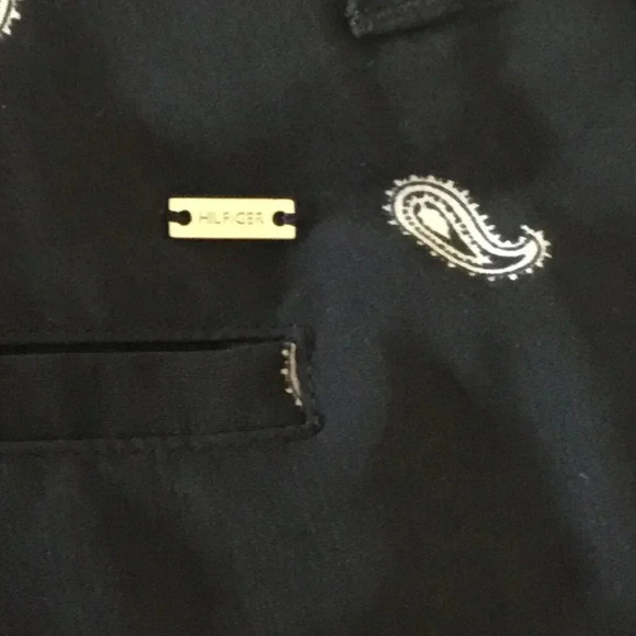 TOMMY HILFIGER blue bandana design  wide leg casual pant SZ 10 - Picture 14 of 14